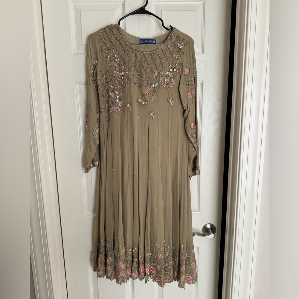 Green khas Pakistani sharara outfit